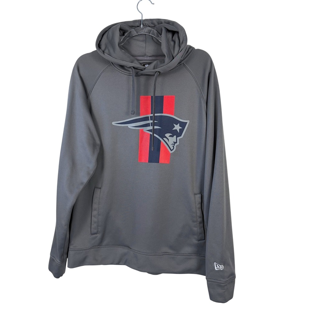 New Era New England Patriots NFL Hoodie Mens Large Gray Performance Sweatshirt
